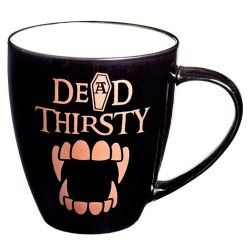 Black Porcelain 'Dead Thirsty' Mug