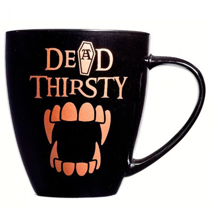 Black Porcelain 'Dead Thirsty' Mug