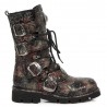 Red Vintage Flower Leather New Rock Comfort Light Boots