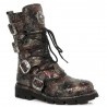 Red Vintage Flower Leather New Rock Comfort Light Boots