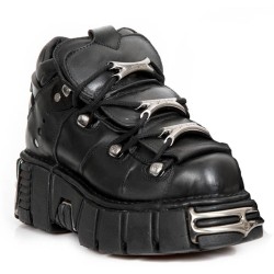 Black Itali and Nomada Leather New Rock Metallic Shoes