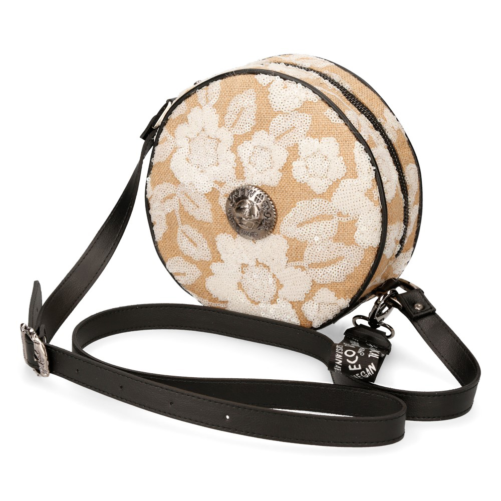 Mini Faux Pearl Decor Drawstring Design Bucket Bag Polyester Chain Strap