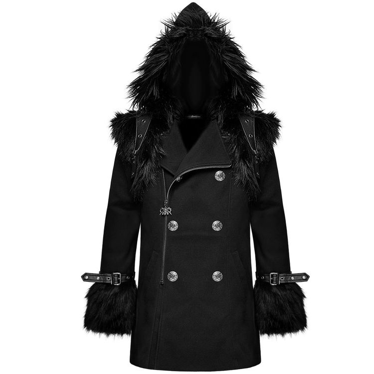 Black Hooded Winter Jacket by Devil Fashion • the dark store™