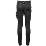 Pantalon 'Haboolm' en Jean et Simili Cuir Noirs