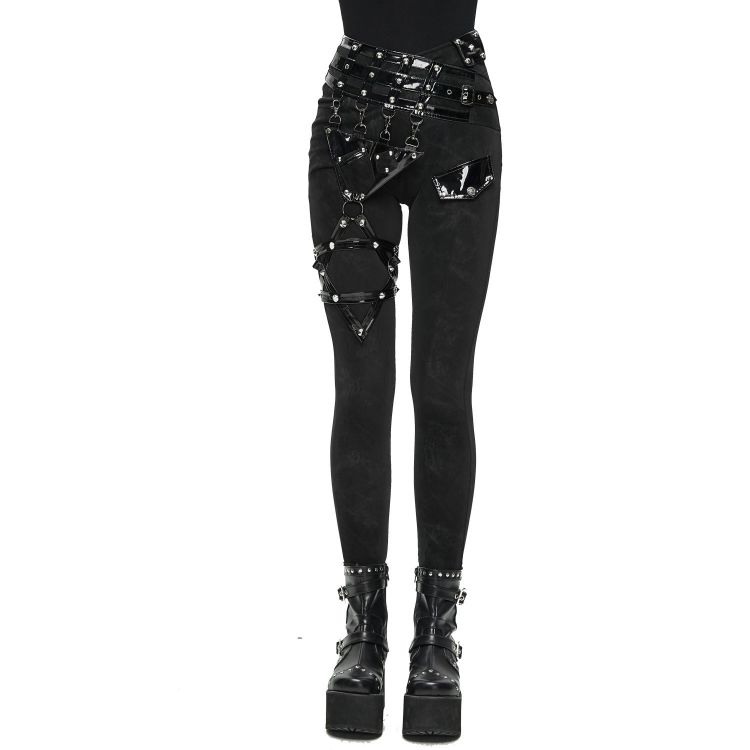 Black 'Skeleton Legs' Leggings by Queen of Darkness • the dark store™