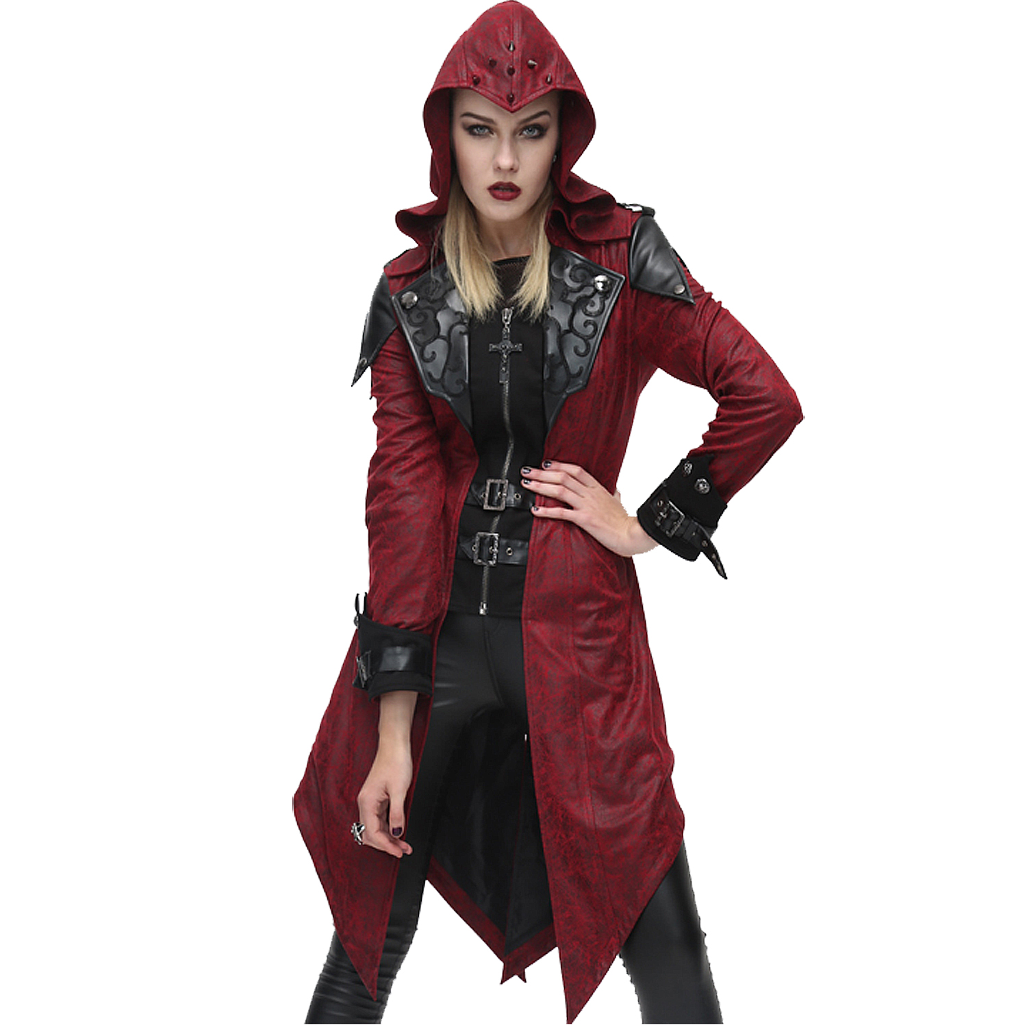 Red Females Hooded Jacket by Devil Fashion • the dark store™
