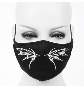 Black 'White Butterfly' Face Mask