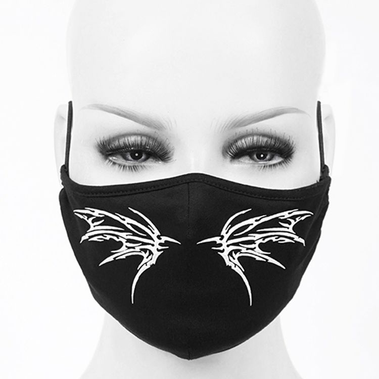 Black 'White Butterfly' Face Mask