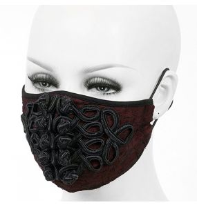 Burgundy 'Black Twists' Face Mask