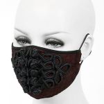 Burgundy 'Black Twists' Face Mask
