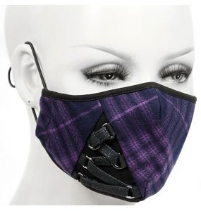 Puple Face Mask with Black Laces