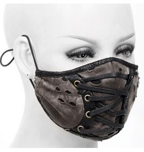 Black and Brown Laced Face Mask