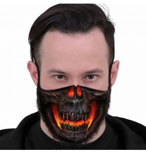 Black 'Skull Lava' Face Mask