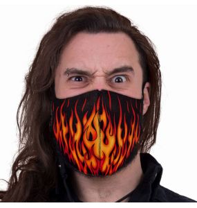 Black 'Tribal Flames' Face Mask