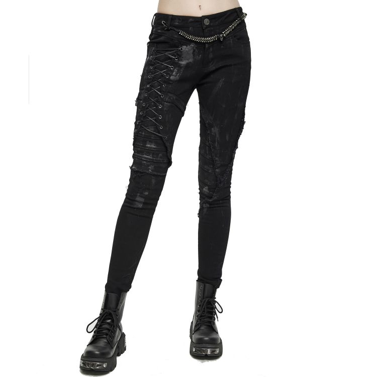Black 'Wasteland' Female's Pants by Devil Fashion • the dark store™