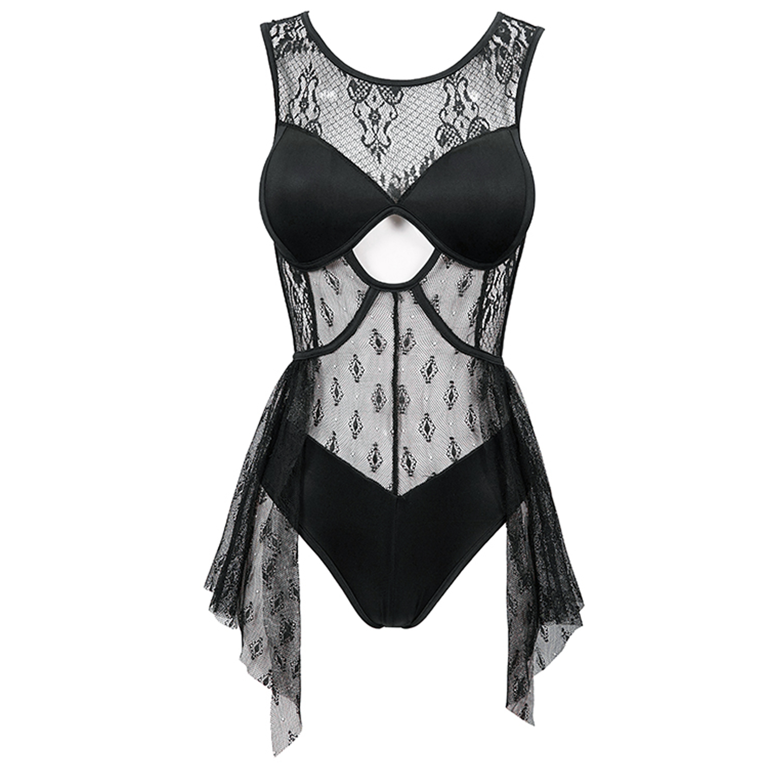 Black 'Finely Gothic' Swimsuit by Devil Fashion • the dark store™
