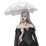 Ombrelle Gothic Lolita 'Black Fairy' Blanche