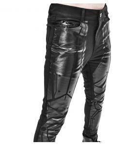 Black 'Robot Armor' Skinny Pants for Men