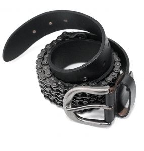 Black 'Motorcycle' Leather Belt by Devil Fashion • the dark store™