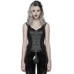 Black Jacquart and Brocade 'Poison Ivy' Top Corset