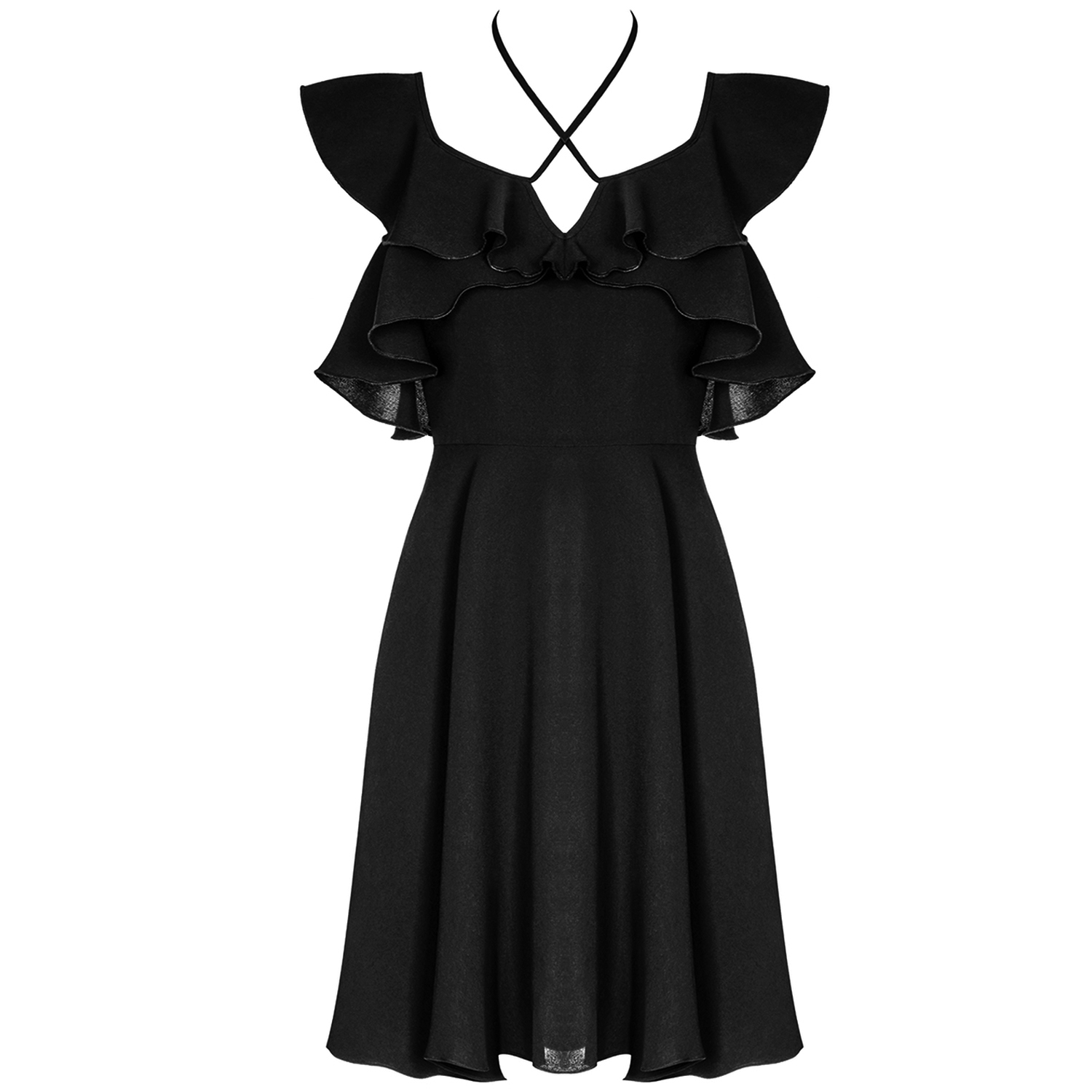 Black Lace Gothic Steampunk Party Dress - Petunia Rocks