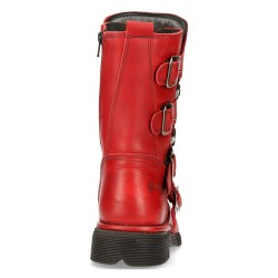Red Leather New Rock Comfort Light Boots