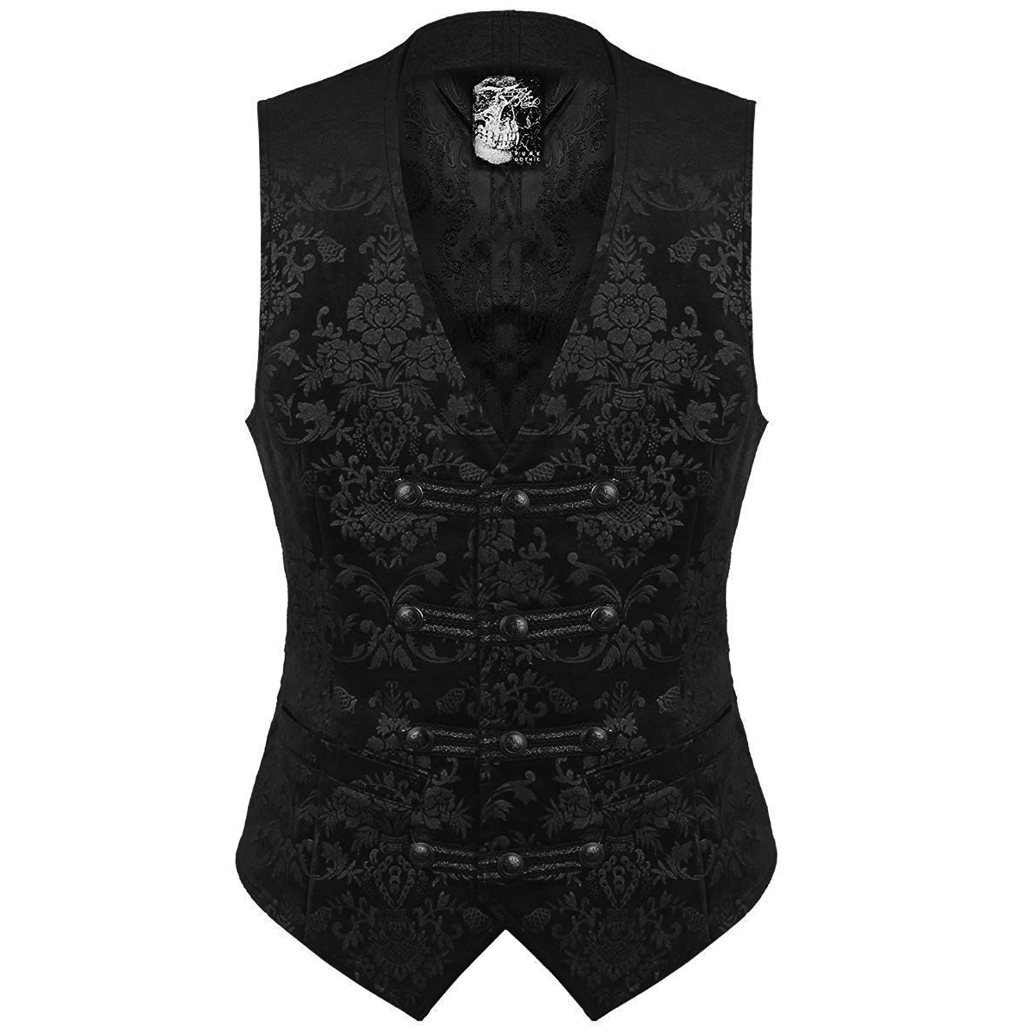 Punk Rave Mens Gothic Steampunk Shirt Top Black Brocade Victorian Damask  Jacket