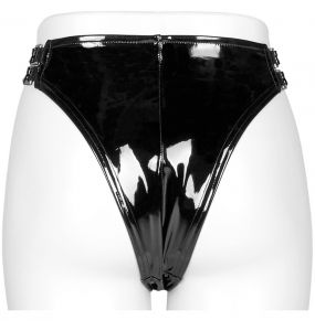 Black PVC 'Cyber Laser' Panties