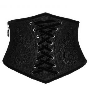Underbust Corset Lace Black, Gothic Lace Corset Belt