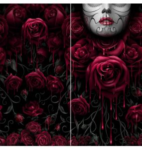 Foulard Multifonctions 'Blood Rose' Noir