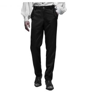 Penkiiy Dress Pants for Men Clearance Men's Gothic Style Pants Button Retro  Stage Performance Style Medieval Clothing Pants Black Pants 