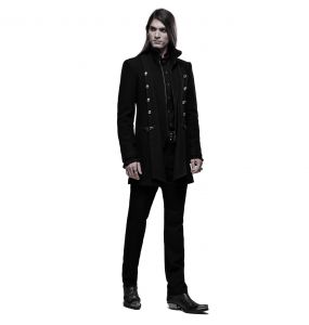 Black Long 'Lothaire' Gothic Jacket