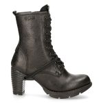 Bottines New Rock Trail en Cuir Vintage Flower Noir