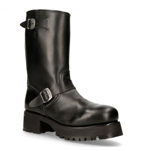 Black Leather New Rock West Boots