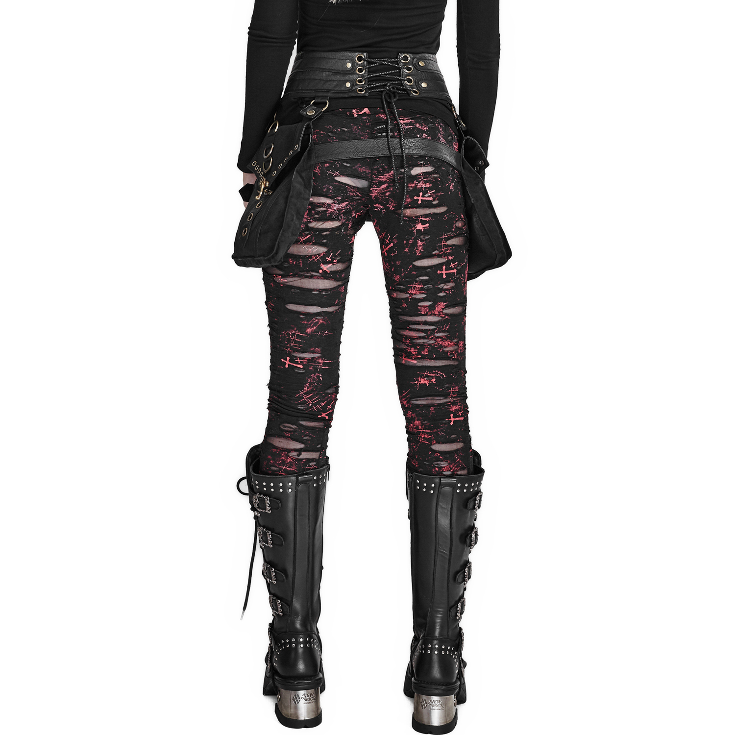 Devil Fashion Black Gothic Punk Skull Pattern Long Legging for