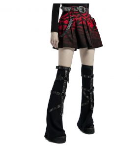 Red and Black 'Gehenna' Mini Skirt