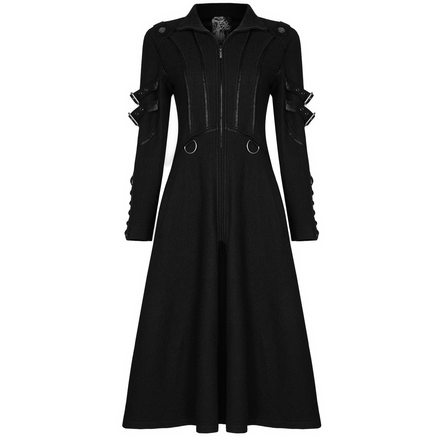 Black 'Bellona' Gothic Coat by Punk Rave • the dark store™