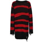 Black and Red Striped 'Dark Doll' Pullover Sweater