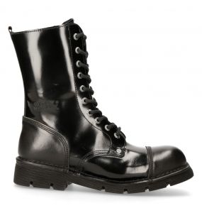 Black Leather New Rock Newmili Boots