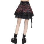 Jupe 'Punk Lace Up' en Tartan et Simili Cuir