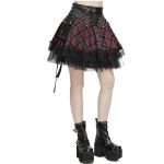 Jupe 'Punk Lace Up' en Tartan et Simili Cuir