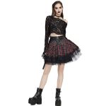 Jupe 'Punk Lace Up' en Tartan et Simili Cuir