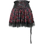 Jupe 'Punk Lace Up' en Tartan et Simili Cuir