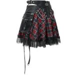 Jupe 'Punk Lace Up' en Tartan et Simili Cuir