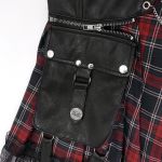 Jupe 'Punk Lace Up' en Tartan et Simili Cuir