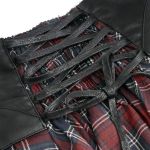 Jupe 'Punk Lace Up' en Tartan et Simili Cuir