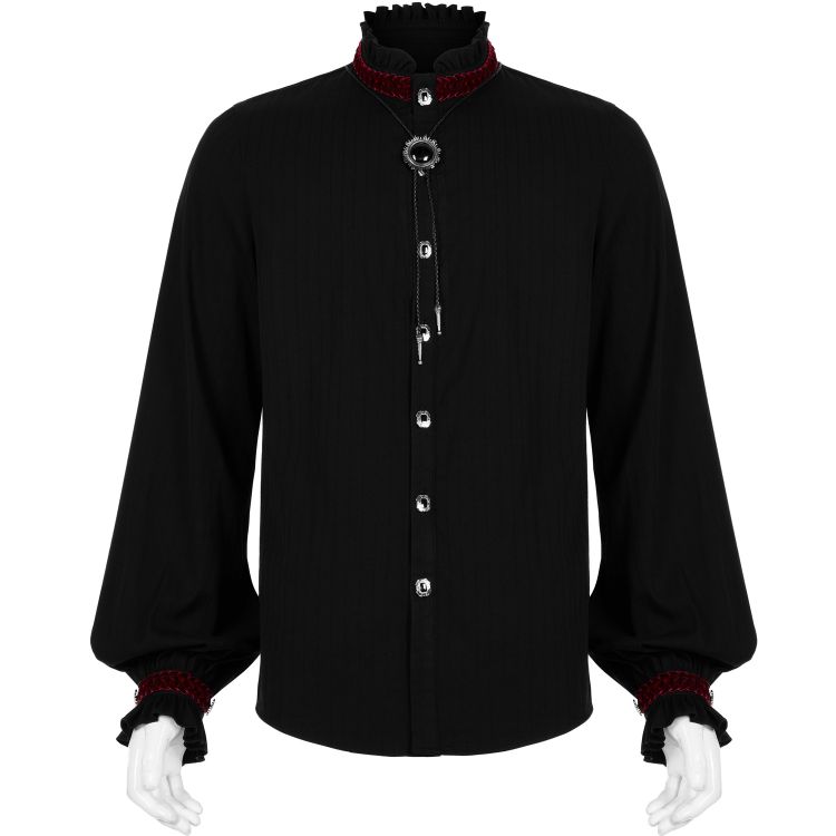Black And Burgundy 'Desmond' Shirt by Punk Rave • the dark store™