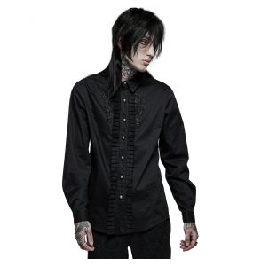 Black 'Goth Applique' Victorian Shirt by Punk Rave • the dark store™