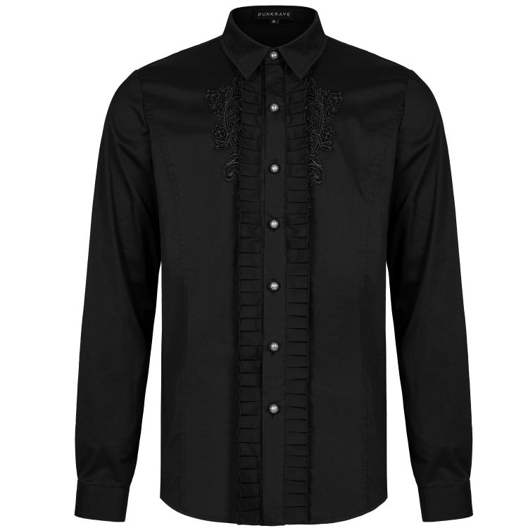 Black 'Goth Applique' Victorian Shirt