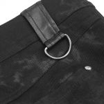 Black Denim and Faux Leather 'Haboolm'Pants